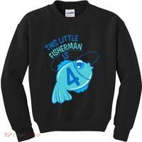 4th Birthday Fishing Fish 4 Year Old Kids Sweatshirt thumb 0