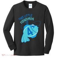 4th Birthday Fishing Fish 4 Year Old Kids Long Sleeve Shirt thumb 0