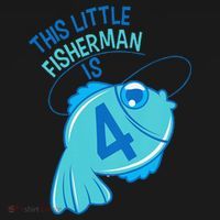 4th Birthday Fishing Fish 4 Year Old Kids T-Shirt thumb 4