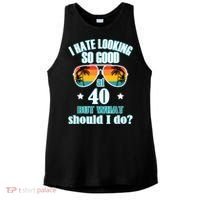 40th Birthday For Men Women 40th Anniversary Ladies PosiCharge Tri-Blend Wicking Tank thumb 0