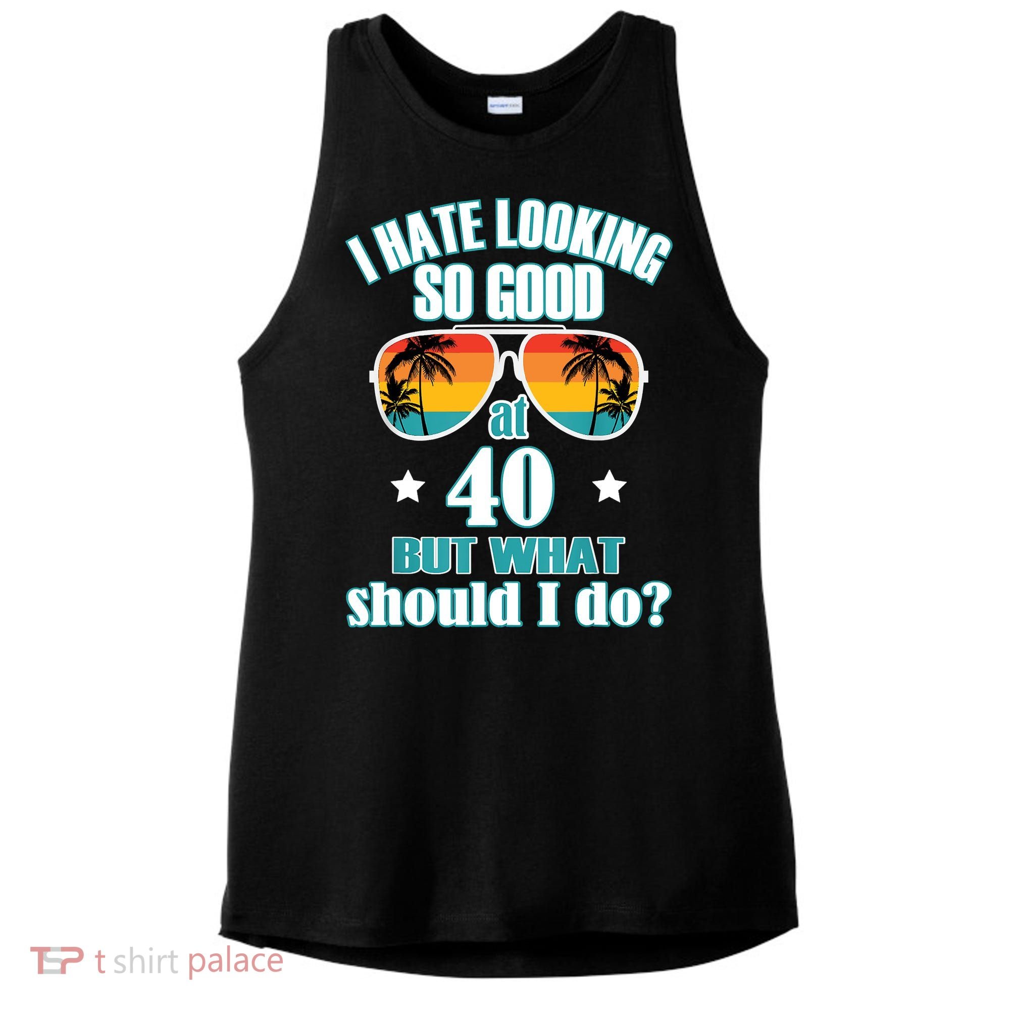 40th Birthday For Men Women 40th Anniversary Ladies PosiCharge Tri-Blend Wicking Tank