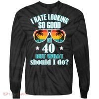 40th Birthday For Men Women 40th Anniversary Tie-Dye Long Sleeve Shirt thumb 0
