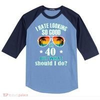40th Birthday For Men Women 40th Anniversary Raglan Baseball Sleeve Shirt thumb 0