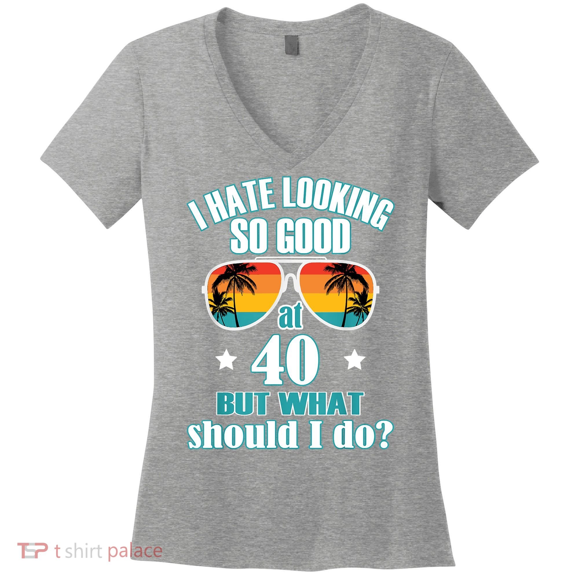 40th Birthday For Men Women 40th Anniversary Women's V-Neck T-Shirt