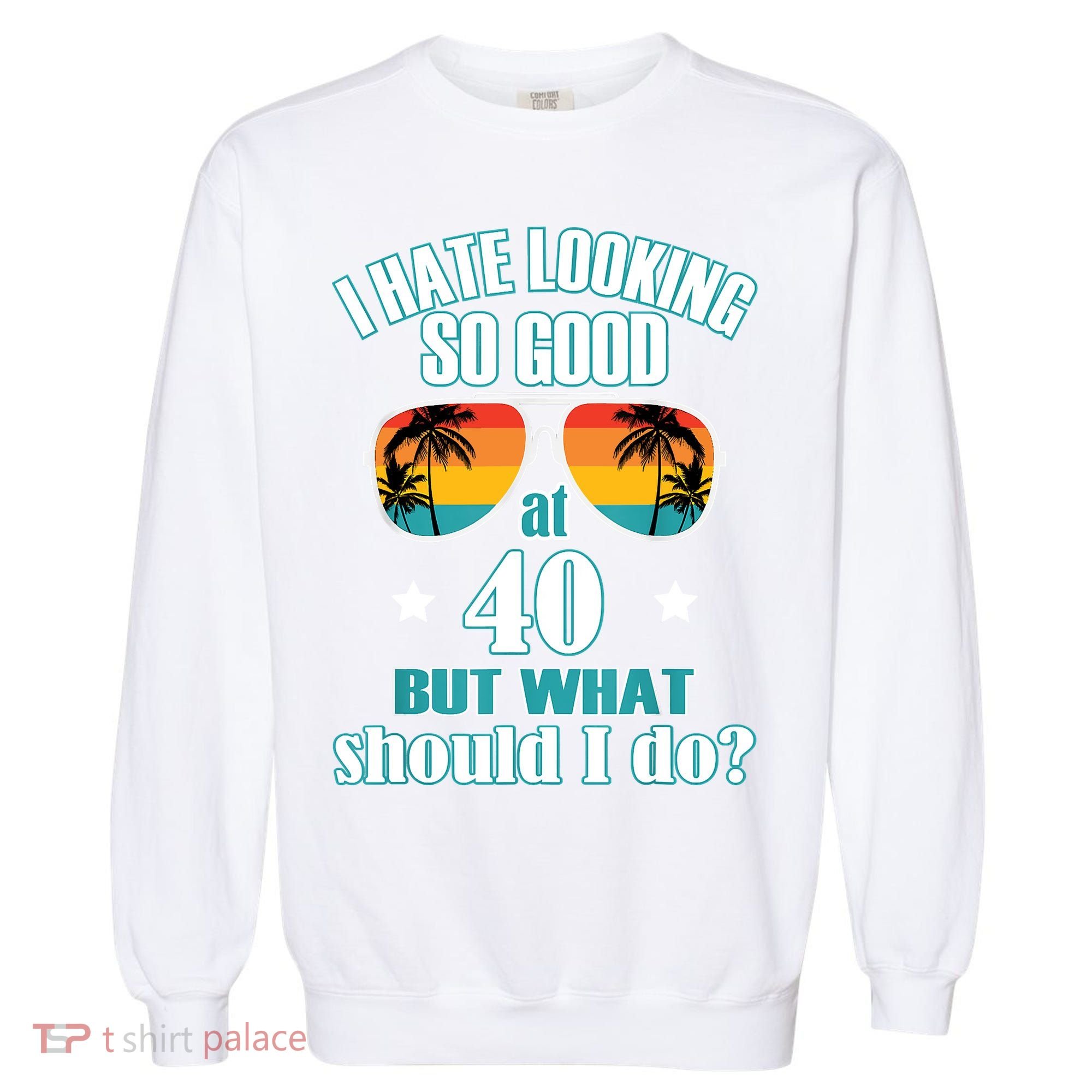 40th Birthday For Men Women 40th Anniversary Garment-Dyed Sweatshirt