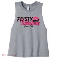 40th Birthday Feisty And Fabulous Since 1986  Women's Racerback Cropped Tank thumb 0
