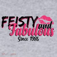 40th Birthday Feisty And Fabulous Since 1986  Women's Racerback Cropped Tank thumb 2