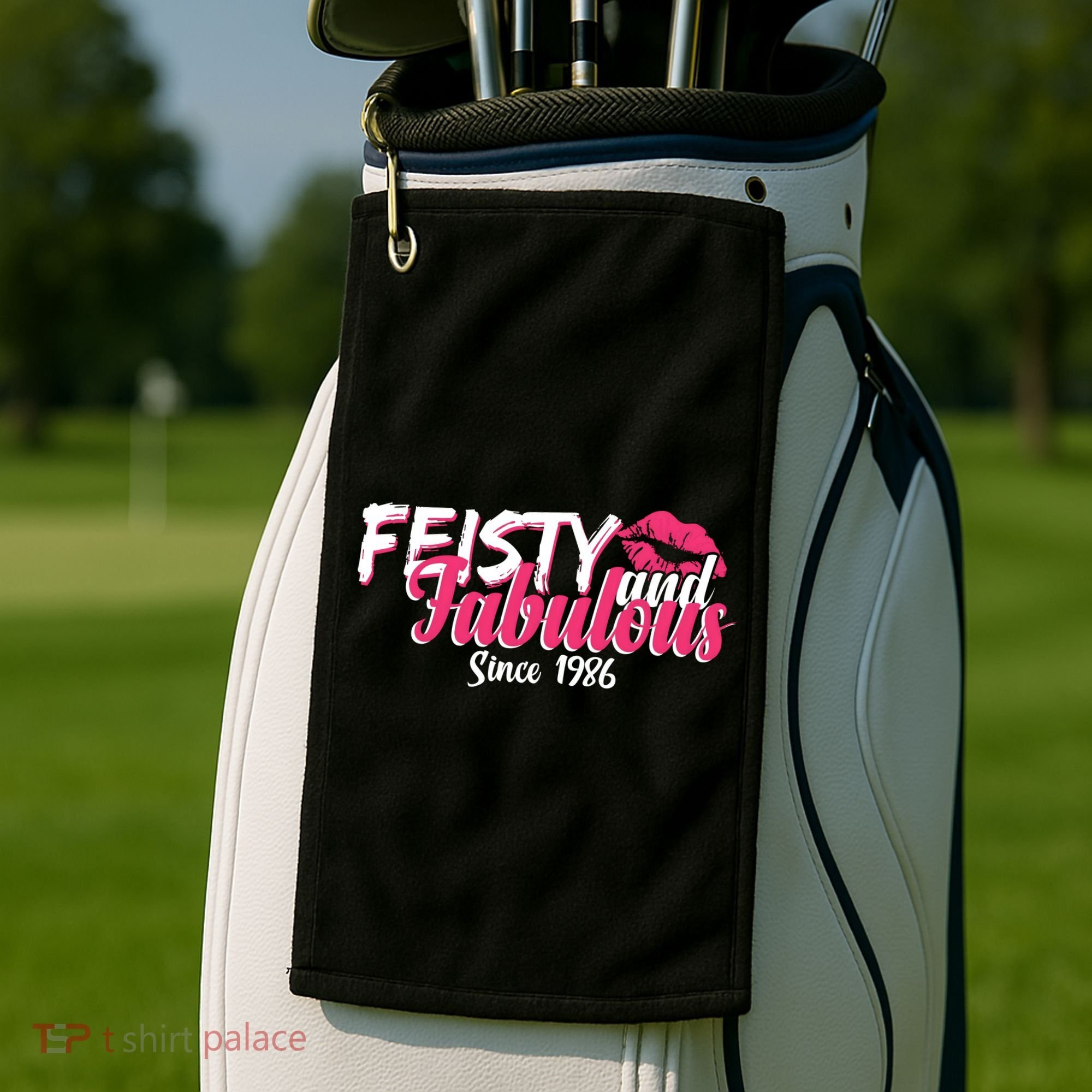 40th Birthday Feisty And Fabulous Since 1986  Golf Towel