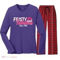 40th Birthday Feisty And Fabulous Since 1986  Women's Long Sleeve Flannel Pajama Set  thumb 0