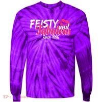 40th Birthday Feisty And Fabulous Since 1986  Tie-Dye Long Sleeve Shirt thumb 0