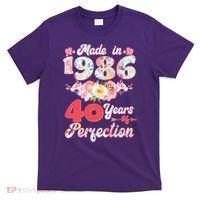 40th Birthday Floral Made In 1986 40 Years Of Perfection T-Shirt thumb 0