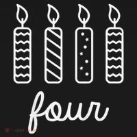 4th Birthday Four Year Old Birthday Girl Candles Ornament thumb 1