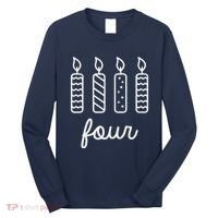 4th Birthday Four Year Old Birthday Girl Candles Long Sleeve Shirt thumb 0