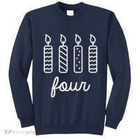 4th Birthday Four Year Old Birthday Girl Candles Sweatshirt thumb 0