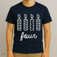 4th Birthday Four Year Old Birthday Girl Candles T-Shirt thumb 3