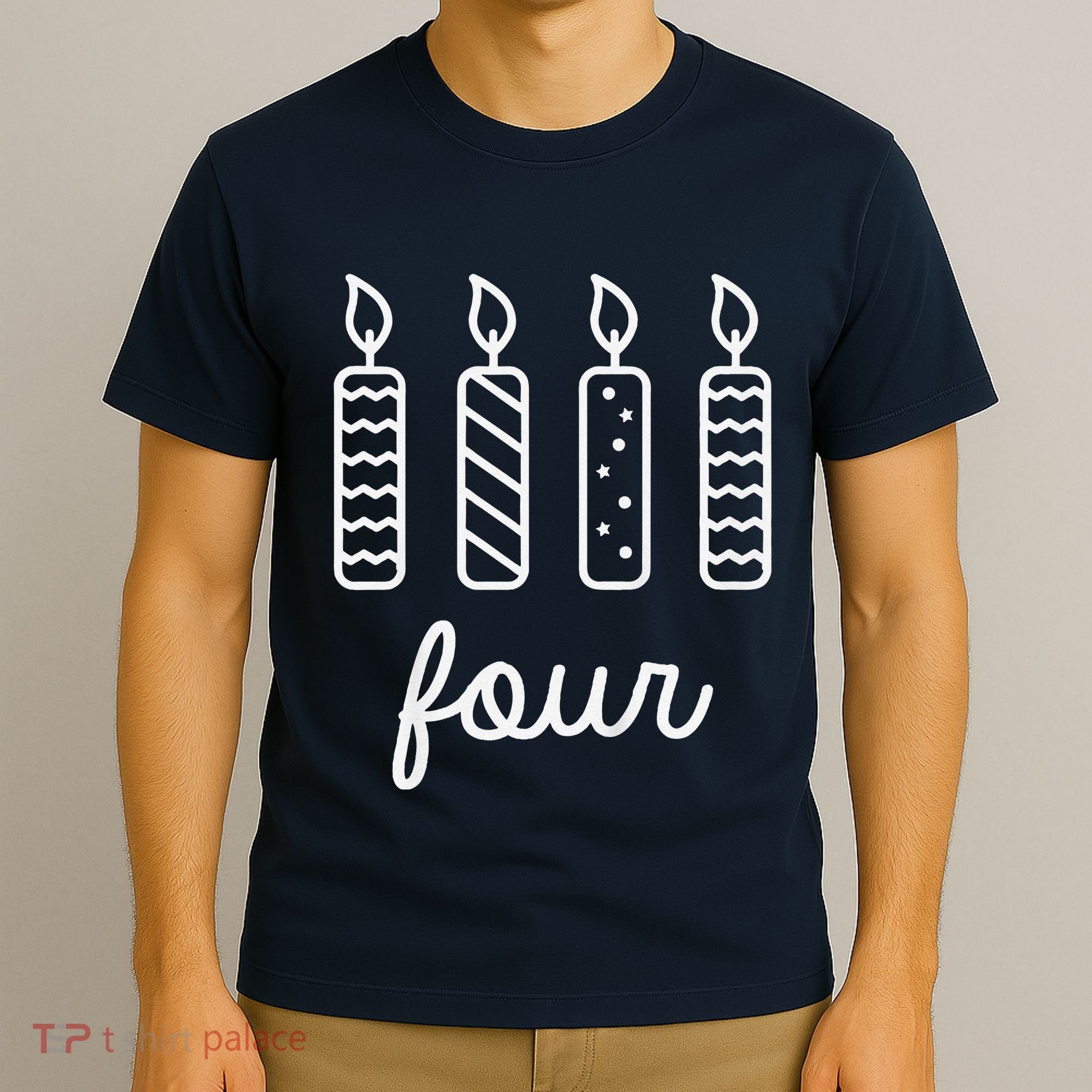 4th Birthday Four Year Old Birthday Girl Candles T-Shirt
