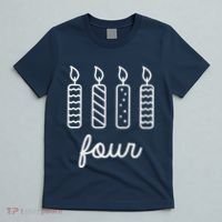 4th Birthday Four Year Old Birthday Girl Candles T-Shirt thumb 5