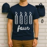 4th Birthday Four Year Old Birthday Girl Candles T-Shirt thumb 6