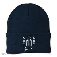 4th Birthday Four Year Old Birthday Girl Candles Beanie thumb 0