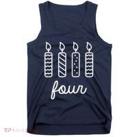 4th Birthday Four Year Old Birthday Girl Candles Tank Top thumb 0
