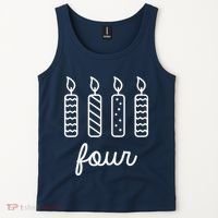 4th Birthday Four Year Old Birthday Girl Candles Tank Top thumb 2