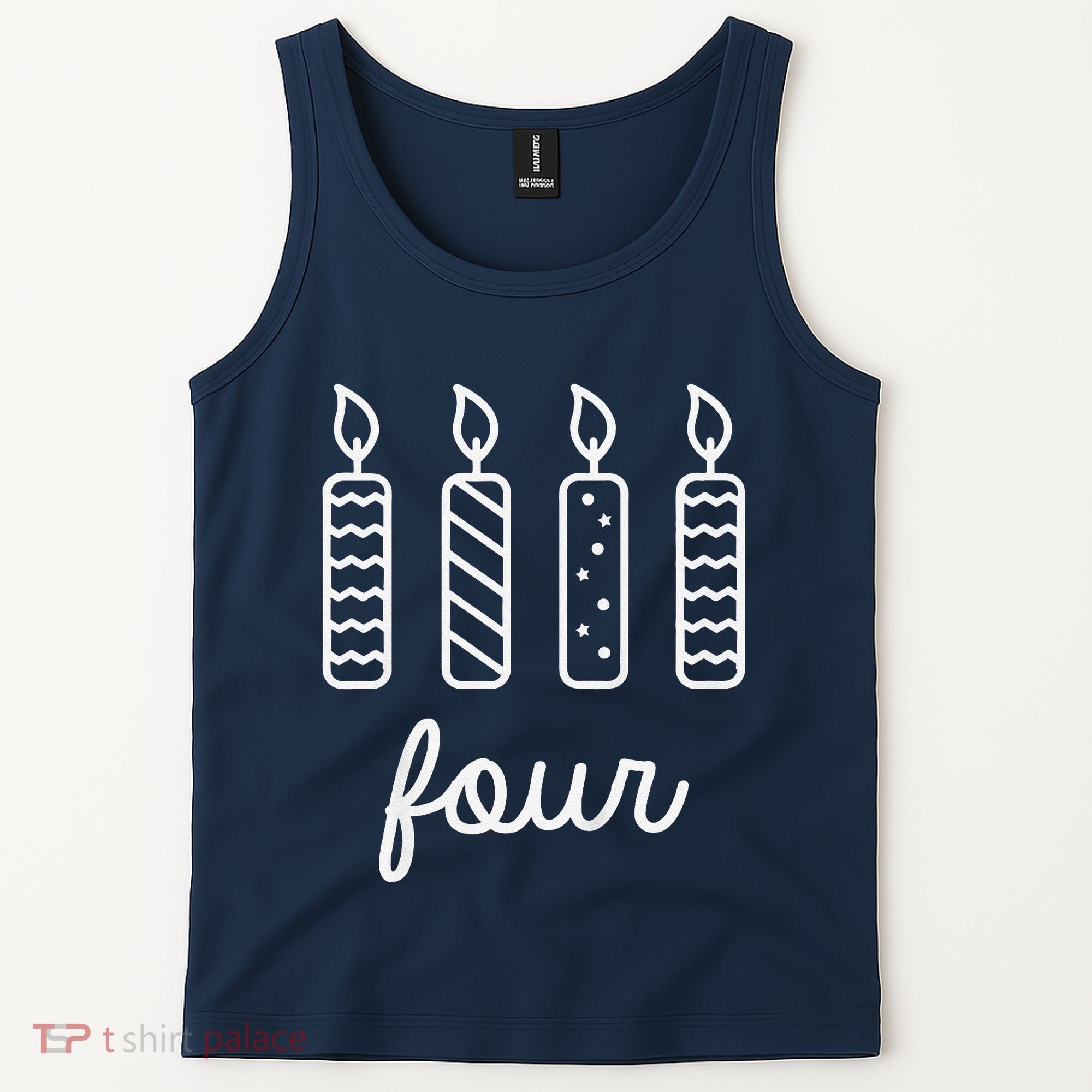 4th Birthday Four Year Old Birthday Girl Candles Tank Top