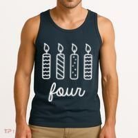 4th Birthday Four Year Old Birthday Girl Candles Tank Top thumb 3