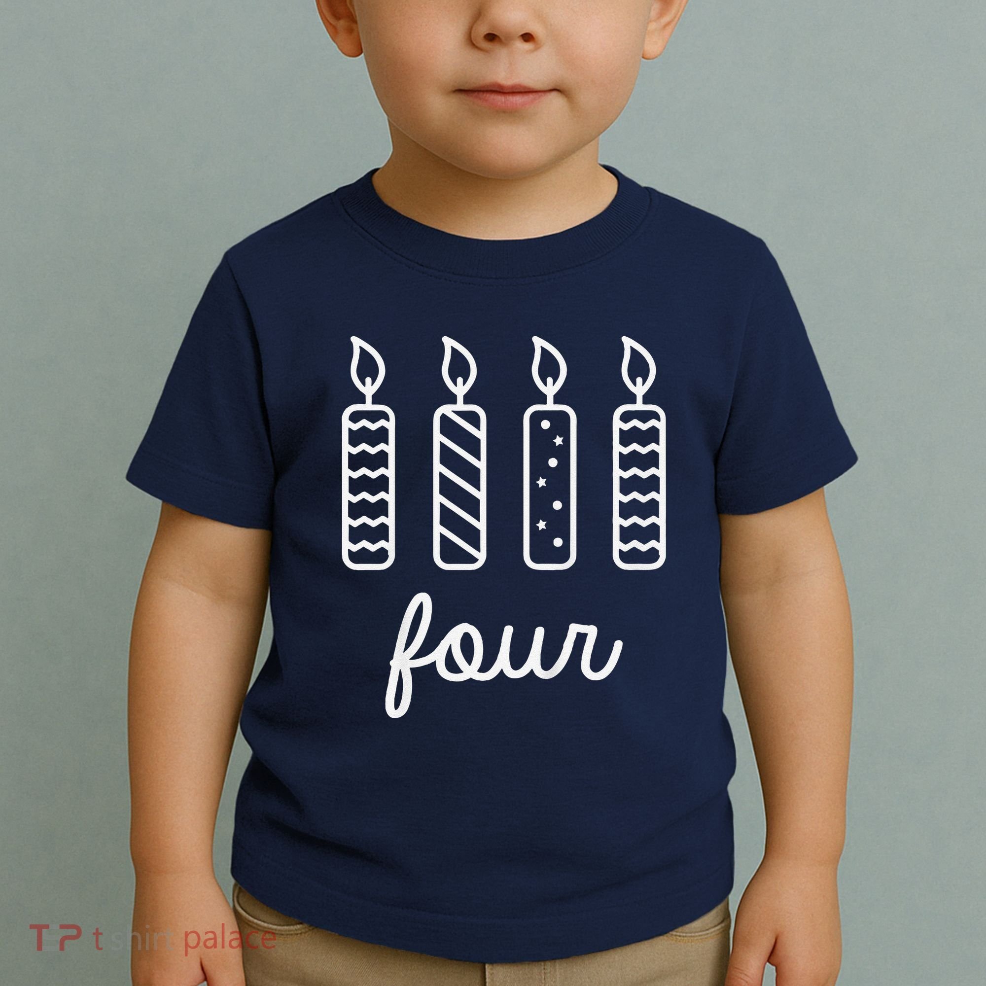4th Birthday Four Year Old Birthday Girl Candles Toddler T-Shirt