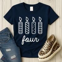 4th Birthday Four Year Old Birthday Girl Candles Women's T-Shirt thumb 3
