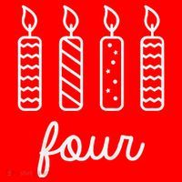 4th Birthday Four Year Old Birthday Girl Candles Santa Hat thumb 1