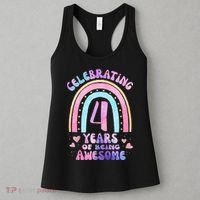4th Birthday Girl Tie Dye 4 Years Of Being Awesome Bday Women's Tank Top thumb 3
