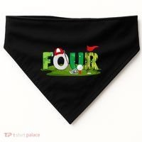 4th Birthday Golf Theme 4 Year Old Sport Party USA-Made Doggie Bandana thumb 0