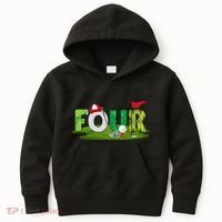 4th Birthday Golf Theme 4 Year Old Sport Party Kids Hoodie thumb 0