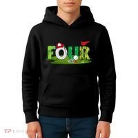 4th Birthday Golf Theme 4 Year Old Sport Party Kids Hoodie thumb 4