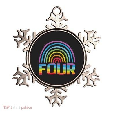 4th Birthday Gift Rainbow Fan 4 Years Old 4 Bday Ornament