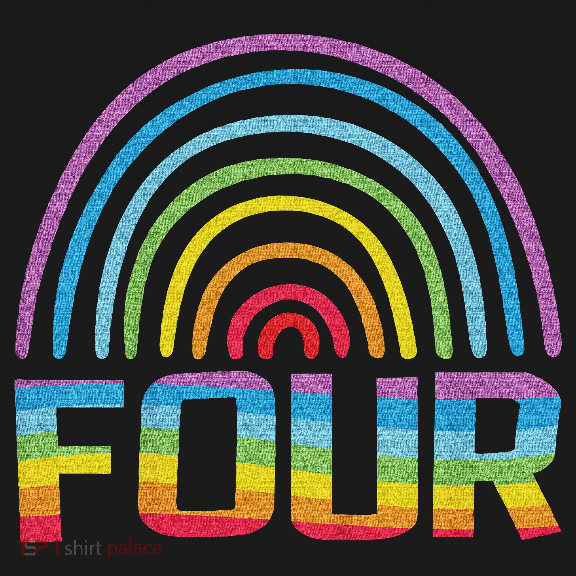 4th Birthday Gift Rainbow Fan 4 Years Old 4 Bday Women's Tank Top