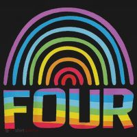 4th Birthday Gift Rainbow Fan 4 Years Old 4 Bday Baby Bodysuit thumb 2