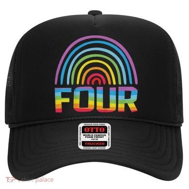 4th Birthday Gift Rainbow Fan 4 Years Old 4 Bday Hat