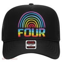 4th Birthday Gift Rainbow Fan 4 Years Old 4 Bday Hat thumb 0