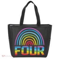 4th Birthday Gift Rainbow Fan 4 Years Old 4 Bday Tote Bag thumb 0