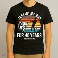 40th Birthday Gift For Fisherman Funny Fishing 40 Bday T-Shirt thumb 3