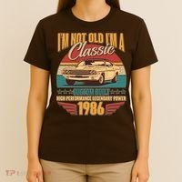 40th Birthday I'm Not Old I'm A Classic Custom Built Car 1986 T-Shirt thumb 4