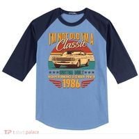 40th Birthday I'm Not Old I'm A Classic Custom Built Car 1986 Raglan Baseball Sleeve Shirt thumb 0