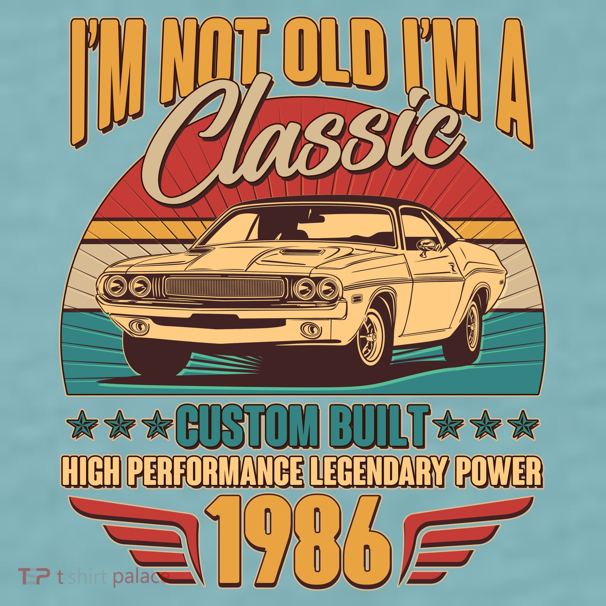 40th Birthday I'm Not Old I'm A Classic Custom Built Car 1986 Sueded Cloud Jersey T-Shirt
