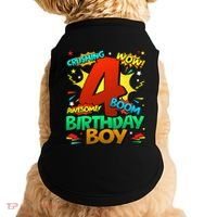 4th Birthday Kids Comic Style Kids 4 Year Old Gifts Doggie Tank thumb 0