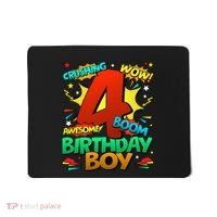 4th Birthday Kids Comic Style Kids 4 Year Old Gifts Mousepad thumb 0