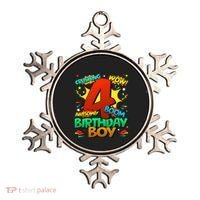 4th Birthday Kids Comic Style Kids 4 Year Old Gifts Ornament thumb 0