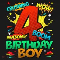 4th Birthday Kids Comic Style Kids 4 Year Old Gifts Ornament thumb 1