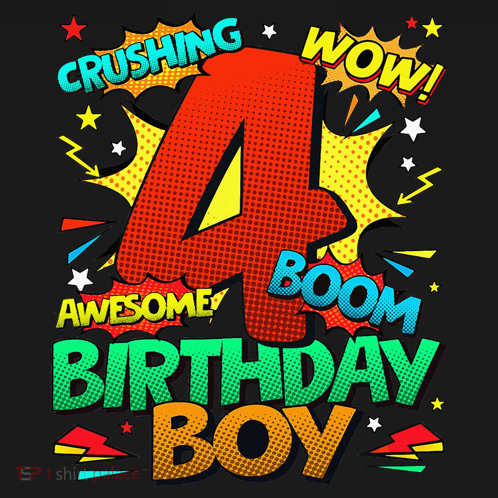 4th Birthday Kids Comic Style Kids 4 Year Old Gifts Ornament