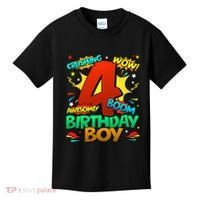 4th Birthday Kids Comic Style Kids 4 Year Old Gifts Kids T-Shirt thumb 0